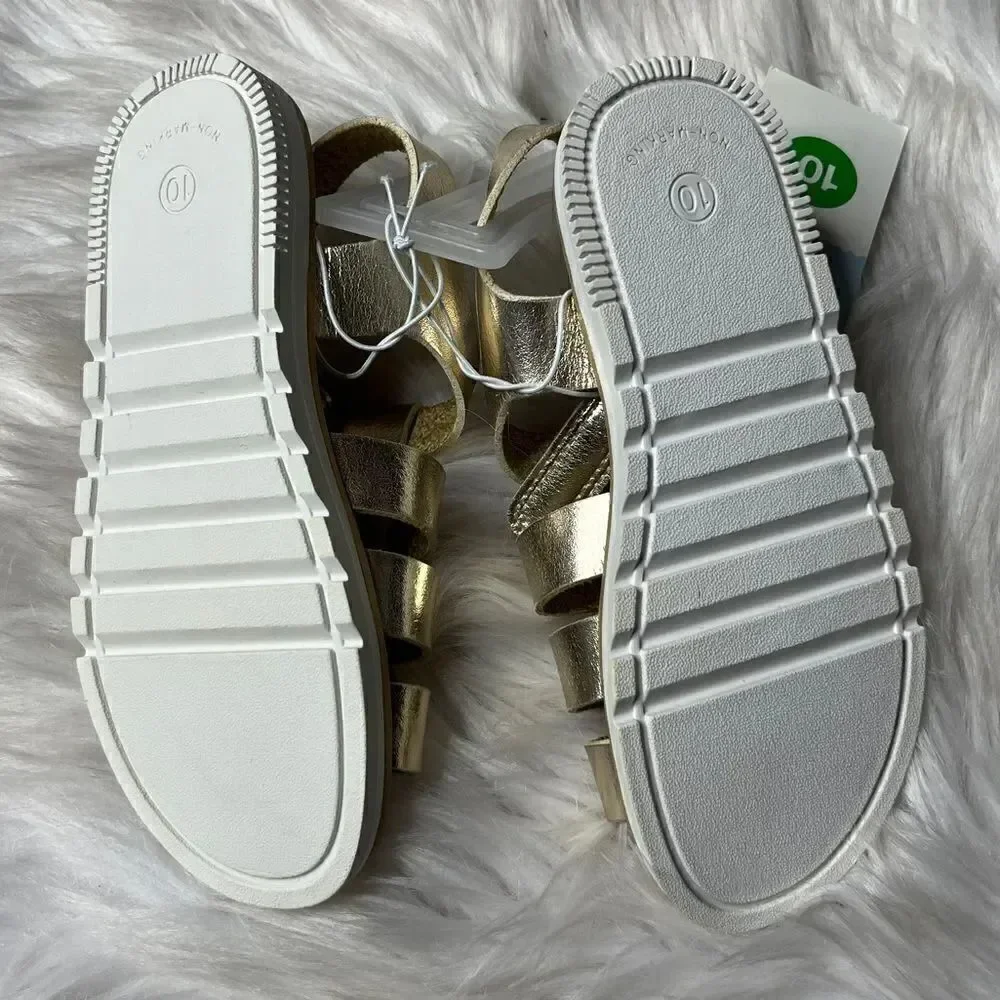 Cat and Jack Gladiator Velcro Sandals Gold Size 10